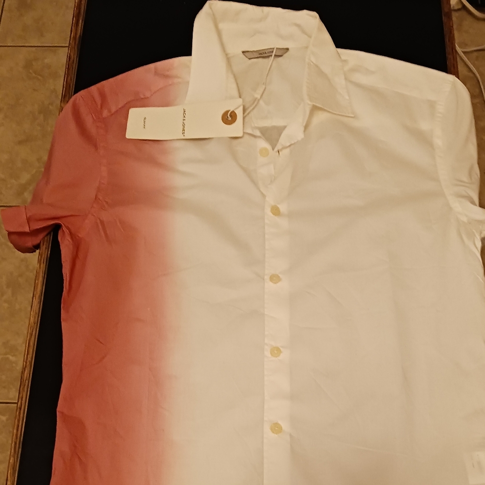 JACK&JONES men with tag TIE DYE SHIRT ,SZ Slim fit.